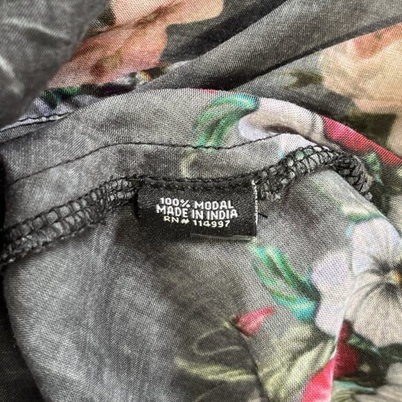 Feathers by Tolani Maxi Dress Sz M Clara Garden Floral Cement Gray Boho - Picture 12 of 15